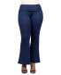 ფოტო #5 პროდუქტის Plus Size Bell Bottom Foldover Waist Pants