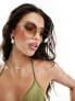 Фото #1 товара Jeepers Peepers oversized hexagonal sunglasses in brown