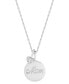 ფოტო #1 პროდუქტის Diamond Heart & Mom Coin Pendant Necklace (1/10 ct. t.w.) in Sterling Silver, 16" + 2" extender