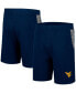 Фото #1 товара Men's Navy West Virginia Mountaineers Wild Party Tri-Blend Shorts