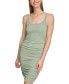 Фото #1 товара Women's Jacquard Ruched Sleeveless Tank Dress
