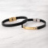 Fashion intertwined black leather bracelet Moody SQH48