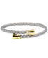 ფოტო #2 პროდუქტის Cable & Cap Two-Tone Bypass Bangle Bracelet in Stainless Steel & Yellow Gold PVD