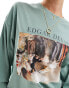 ASOS DESIGN long sleeve skater top with edgar degas ballet licence graphic in soft green Sanftgrün, S - фото #6