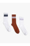 Фото #2 товара 3'lü Soket Çorap Seti Çok Renkli Şerit Detaylı