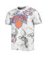 Фото #3 товара Men's White, Black New York Knicks Asymmetric Bold Smoke T-shirt