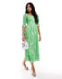 Фото #1 товара Never Fully Dressed Belle embroidered midaxi dress in green