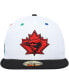 Фото #4 товара Головной убор мужской New Era белый, черный Toronto Blue Jays 25-летие Primary Eye 59FIFTY Fitted Hat