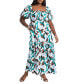 Plus Size Puff Sleeve Tiered Dress