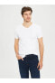 Фото #1 товара Your Fashion Style'dan Erkek Beyaz Tişört V Yaka Kısa Kollu Pamuklu Basic