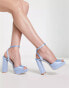 Фото #4 товара Be Mine Bridal Vanyaa platform sandals in pale blue satin