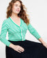 Фото #2 товара Women's Tipped V-Neck Cardigan, Created for Macy's