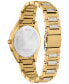 ფოტო #3 პროდუქტის Eco-Drive Women's Crystal Gold-Tone Stainless Steel Bracelet Watch 34mm