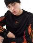 Фото #3 товара adidas Originals unisex flame long sleeve jersey top in black