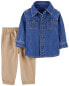 Baby 2-Piece Denim Button-Front & Pull-On Pant Set 24M