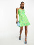 Фото #2 товара Nobody's Child Petite Lucia strappy floral mini dress in green