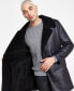 Beau Regular-Fit Faux-Leather Fleece-Lined Overcoat, Created for Macy's