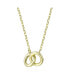 Фото #2 товара Teens/Young Adults 14K Gold Plated Cubic Zirconia Two overlapping Rings Necklace
