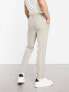 Фото #3 товара ASOS DESIGN tapered smart trousers in stone prep pin stripe