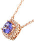 ფოტო #2 პროდუქტის Tanzanite (1-1/4 ct. t.w.) & Cushion Diamond (1/6 ct. t.w.) Pendant Necklace in 14k Rose Gold, 18"