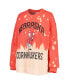 Women's Red Distressed Nebraska Huskers Twice As Nice Faded Dip-Dye Pullover Long Sleeve Top