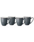 Elements Collection Stoneware Coffee Mugs, Set of 4