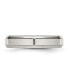 Stainless Steel Polished 5mm Ridged Edge Band Ring