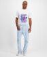 Фото #1 товара Men's Baggy Fit Check Pattern Denim Jeans