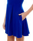 Juniors' V-Neck Sleeveless Pleated Fit & Flare Dress