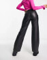 Фото #8 товара Cotton:On vegan leather straight trousers in black