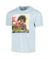 Фото #2 товара Men's Blue Distressed Jimi Hendrix Flowers Washed Graphic T-shirt