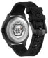 ფოტო #3 პროდუქტის Men's Automatic Skeleton Spectre Black Silicone Strap Watch 42mm