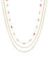 Multi Color Crystal Herringbone Paperclip Layered Necklace