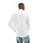 Фото #3 товара New Look long sleeve linen blend shirt in white