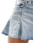 Фото #3 товара Weekday Soho flared denim mini skirt in light blue wash