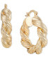 ფოტო #7 პროდუქტის 18K Gold Modern Day Twist Women's Hoop Earrings