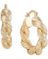 18K Gold Modern Day Twist Women's Hoop Earrings