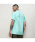 Men's Aqua Blue Unbalanced Striped Shirt