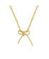 Gigi Girl Children's 14k Gold Plated Ribbon Bow-Tie Gifted Pendant Necklace