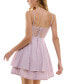 ფოტო #2 პროდუქტის Juniors' Straight-Neck Sleeveless Fit & Flare Dress