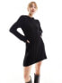 Фото #7 товара Reclaimed Vintage knitted mini dress with hood in black