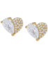 ფოტო #1 პროდუქტის Lab-Grown White Sapphire Pear Heart Stud Earrings (3-1/8 ct. t.w.) in 14k Gold-Plated Sterling Silver