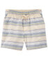 Toddler Baja Striped Drawstring Canvas Shorts 5T