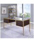 Yumia Desk In Gold & Clear Glass