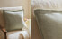 Linen cushion cover with topstitching