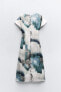 Фото #9 товара Сатиновое платье с принтом тай-дай ZARA