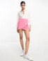 Фото #2 товара ASOS DESIGN wrap mini skirt with linen in pink