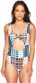 MINKPINK 262901 Women's Penelope Tie Front Multi One Piece Swimsuit Size M