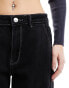 Pimkie wide leg cargo jeans in washed black