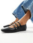 New Look triple strap ballet flat in black